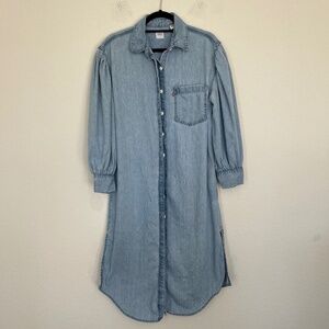Levi's Denim Midi Dress Women's Size S Blue Osteria Duster Long Sleeve